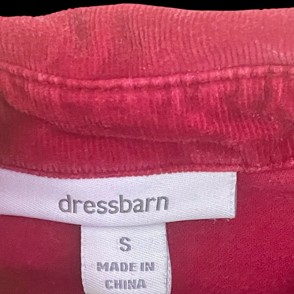 Dressbarn Womens Red Corduroy Button Down Jacket Long Sleeve Shacket Size S - Picture 4 of 7